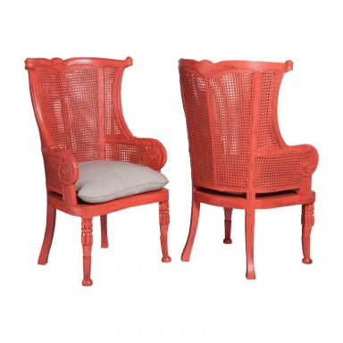 Stuhl Caned Wing-Back Chair