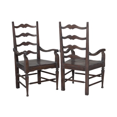 Farmhouse Stuhl Ladderback Arm Chair - Pair
