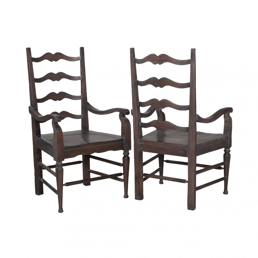 Farmhouse Stuhl Ladderback Arm Chair - Pair Guild Master