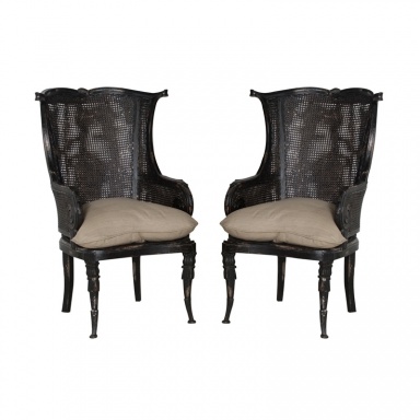 Stuhl Caned Wingback Chair