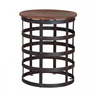 Tisch Zurückgeforderter Metal And Wood Side Table