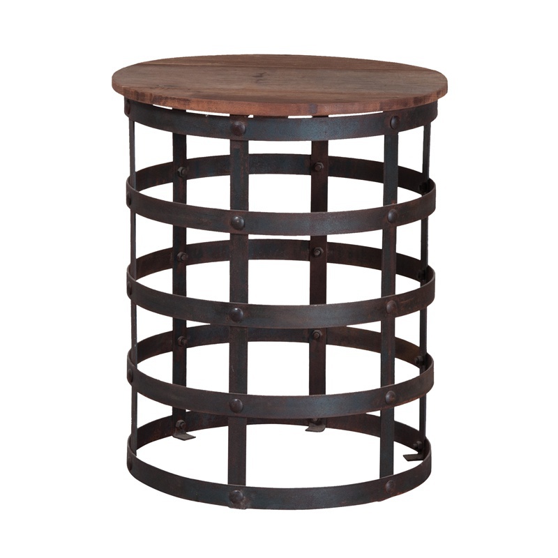 Tisch Zurückgeforderter Metal And Wood Side Table Guild Master