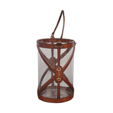 Kerzenhalter Large Hurricane Leather with Handle
