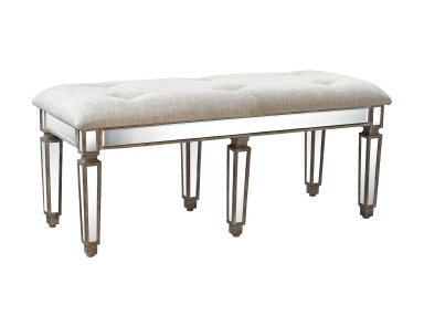 Bench Ebony Mirrored Bench Sterling
