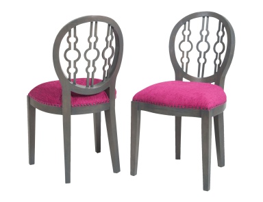 Sessel Dimple Chair In Antique Smoke Cerise And Fabric Sterling