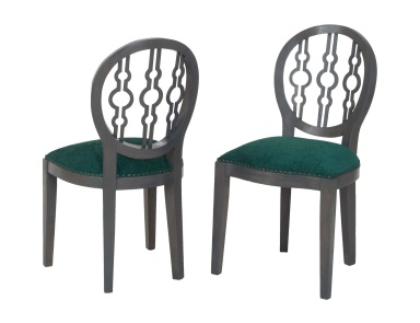 Sessel Dimple Chair In Antique Smoke And Green Fabric Sterling
