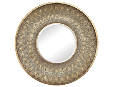 Wandhalter Lagos Metal Framed Wall Mirror In Gold Sterling