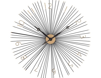 Die Wanduhr Shockfront Black and Gold 36-Inch Metal Wall Clock Sterling