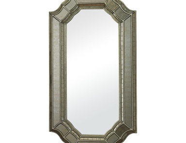Wandhalter Saranap Smoked And Hand Cut Glass Mirror Sterling