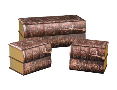 Truhe Set of 3 Antique Book Trunks Sterling