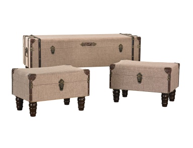 Truhe Linen Covered Travelers Trunks Sterling