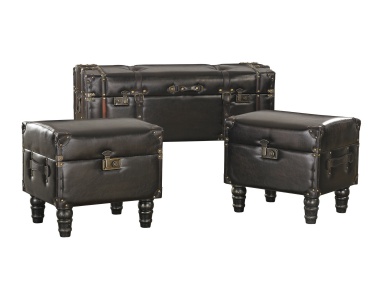 Truhe Set of 3 Travelers Storage Trunks Sterling