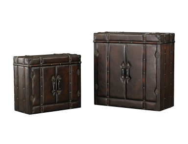 Truhe Set of 2 Travelers Cabinets Sterling