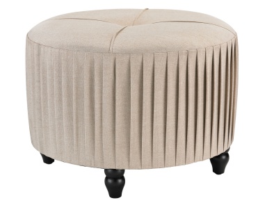 Chaiselongue Pleated Ottoman in Natural Linen Sterling