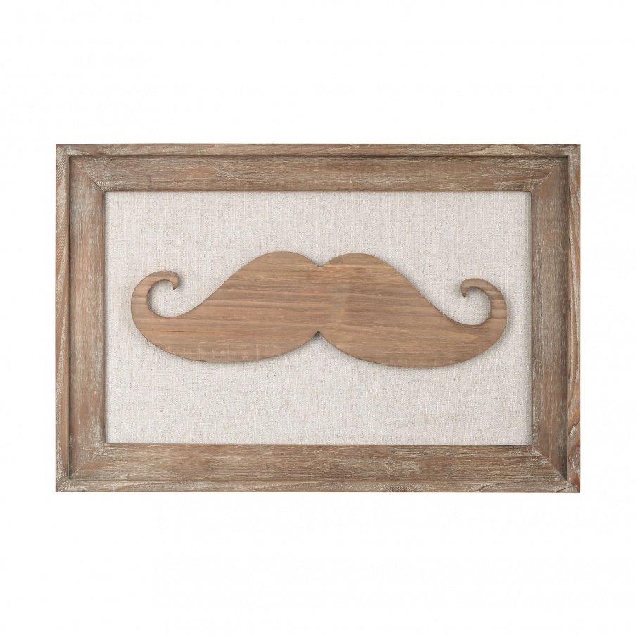 Wand-Dekor-Moustache on Linen Sterling