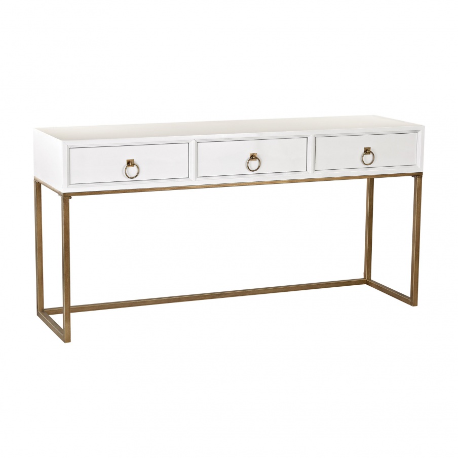 Tisch White and Gold Sterling Console