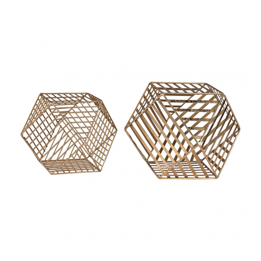 Zubehör Gold Metallic Wire Dodecahedron Sterling