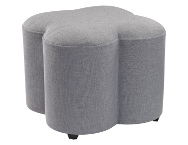 Hocker Grey Linen Quatrefoil Sterling Petzen