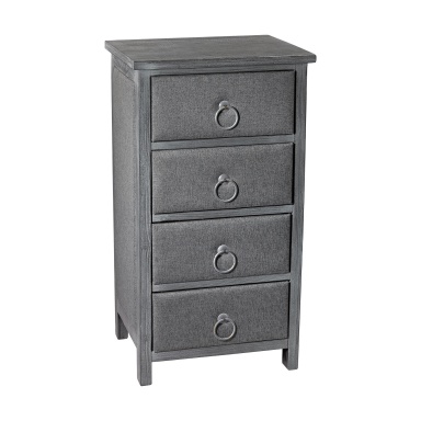 Kommode Grey Linen Covered Chest