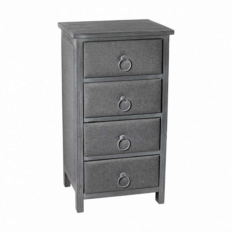 Kommode Grey Linen Covered Chest Sterling