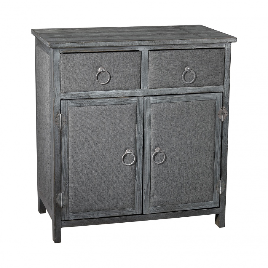 Kommode Grey Linen Covered Cabinet Sterling