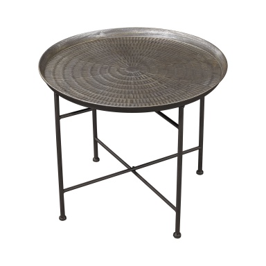 Tisch Embossed Pewter Accent Table