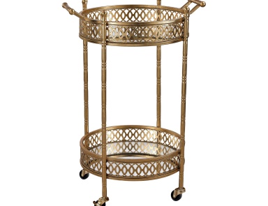 Tisch сервировочный (Beistelltisch) Banded Round Bar Cart Sterling
