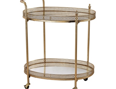 Tisch сервировочный (Beistelltisch) Banded Oval Bar Cart Sterling