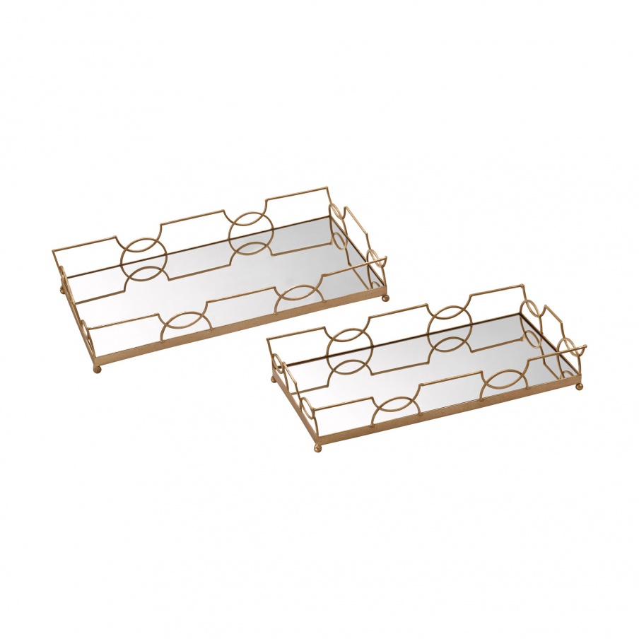 Behälter Bow Tie Mirrored Trays Sterling