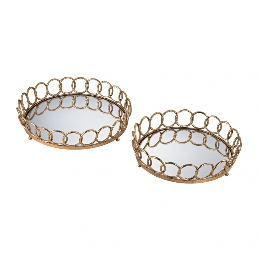 Behälter Loop Mirrored Trays Sterling