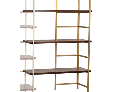 Das Regal Balart Gold and Walnut Extension for Shelf Unit Sterling