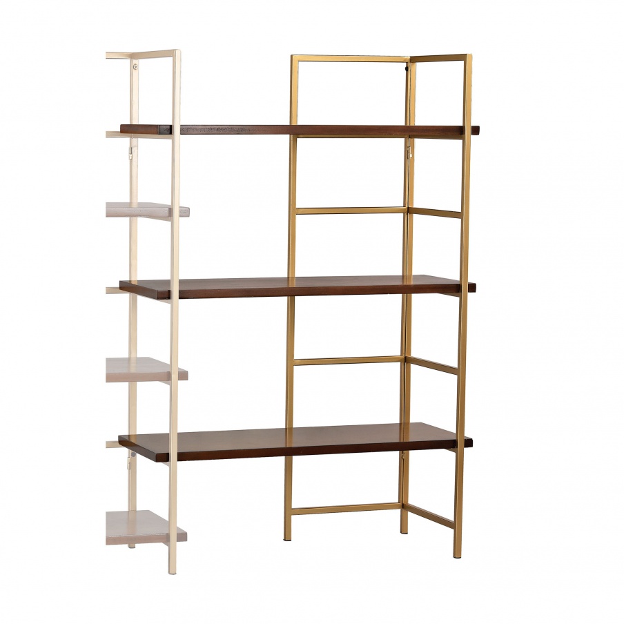 Das Regal Balart Gold and Walnut Extension for Shelf Unit Sterling