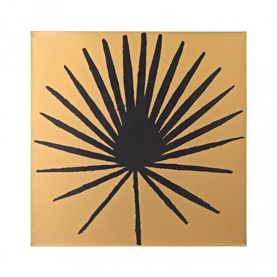 Wand-Dekor Palm Wedel on Metallic Gold Sterling Wood