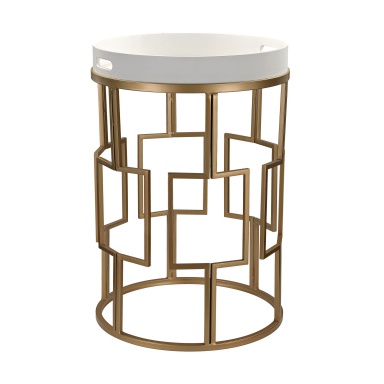 Tisch Gold and White Accent Table