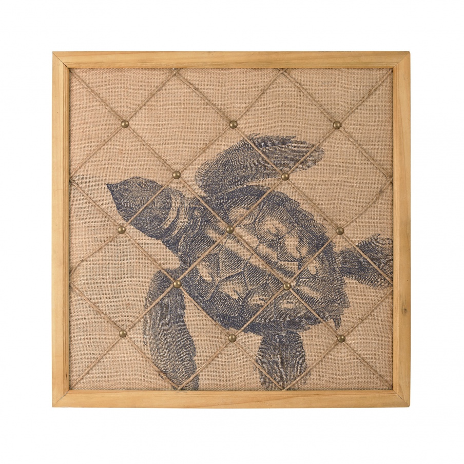 Wand-Dekor Turtle on Linen Note Sterling Board
