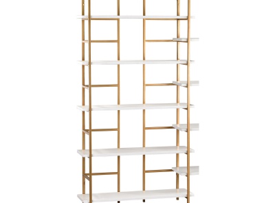 Regal White and Gold Shelving Unit Sterling