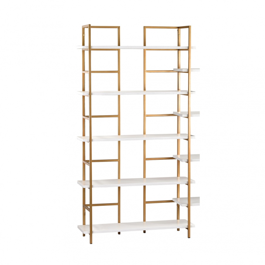 Regal White and Gold Shelving Unit Sterling