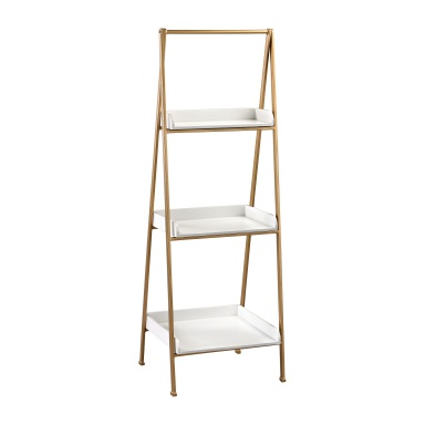 Regal White and Gold Accent Shelf