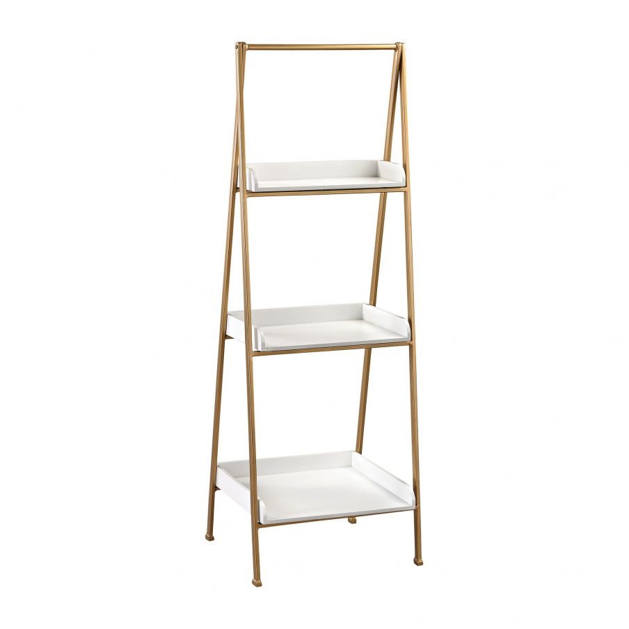 Regal White and Gold Accent Shelf Sterling