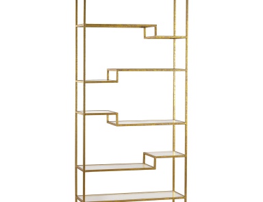 Das Regal Gold and Mirrored Shelving Unit Sterling