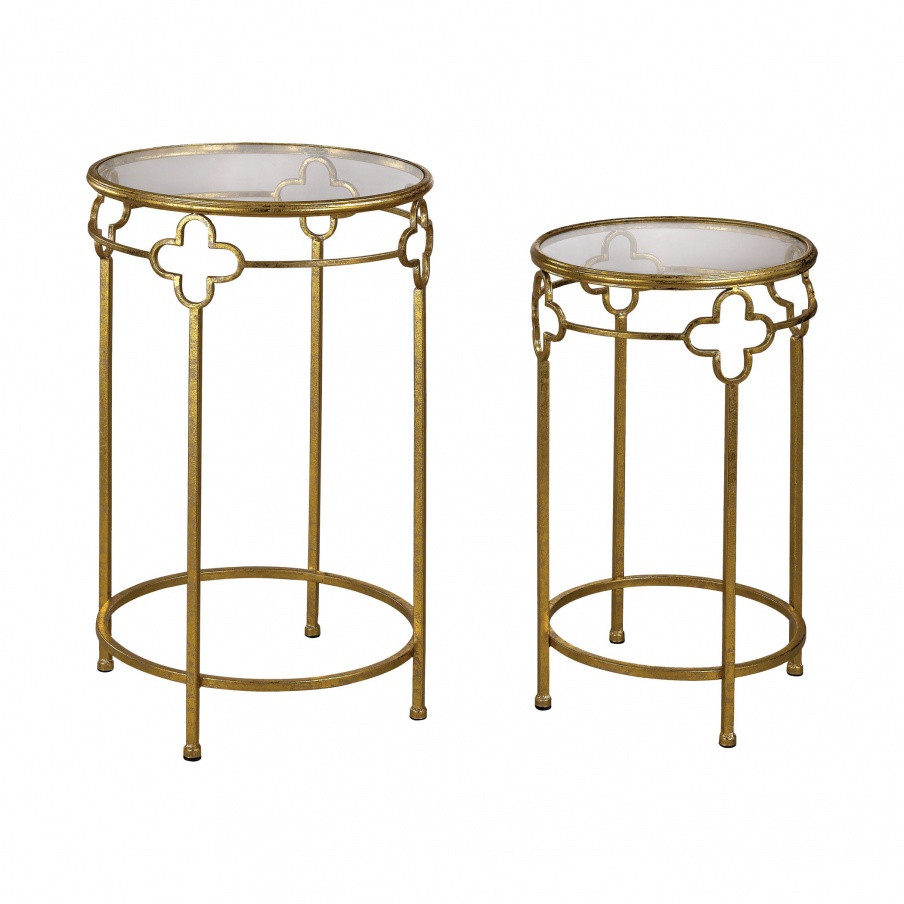 Tisch Gold Quatrefoil Stacking Tables Sterling