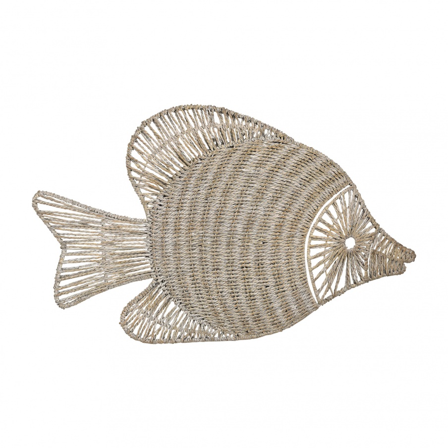 Wand-Dekor-Wicker Fish Wall D Sterling