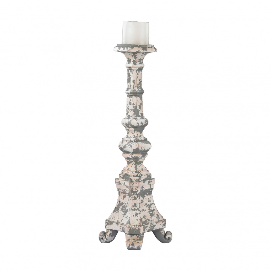 Kerzenhalter Aged Plaster Candel Holder - Tall Sterling