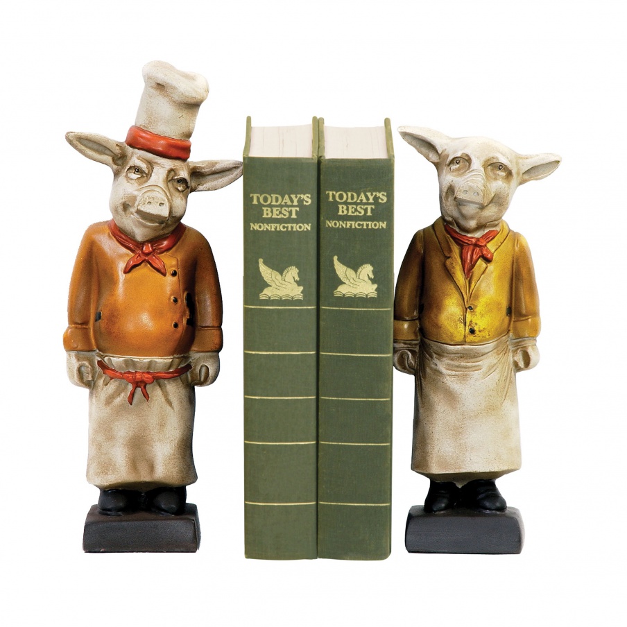 Книгодержатель Pair Chef Pig Sterling Bookends
