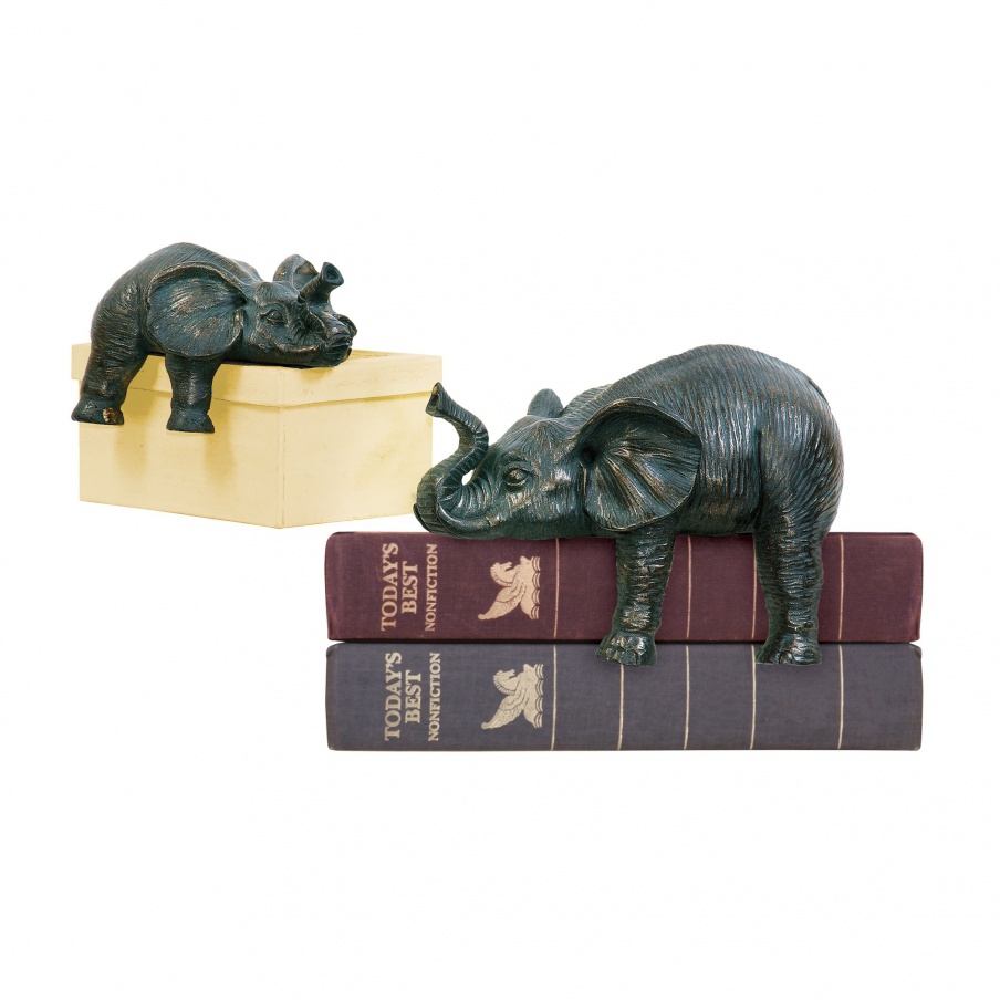 Zubehör Set Of 2 Sprawling Elephants Sterling