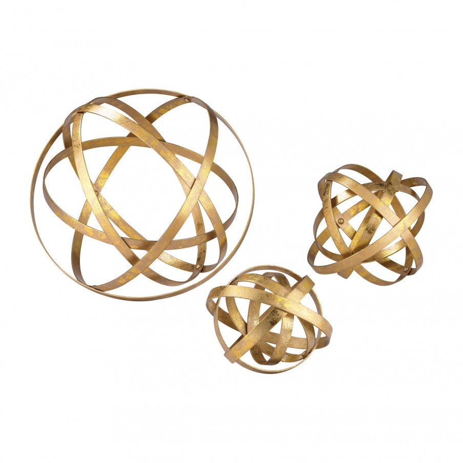 Zubehör Set of 3 Open Structure Metal Sterling Orbs