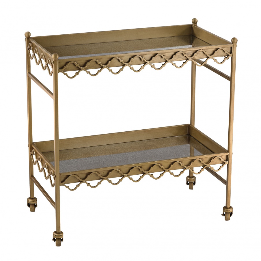 Tisch сервировочный (Beistelltisch) Rectangular Quatrefoil Bar Cart Sterling