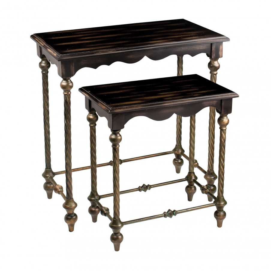 Tisch Set of 2 Austin Stacking Side Tables Sterling