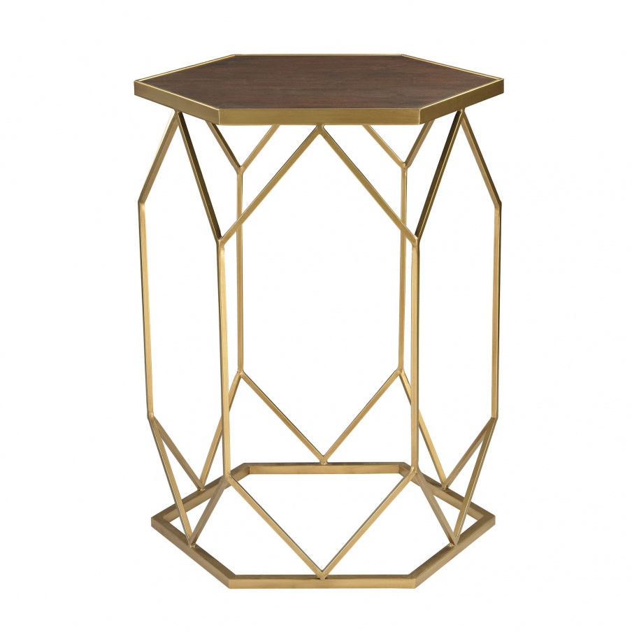 Tisch Frame Hexagon Side Table Sterling