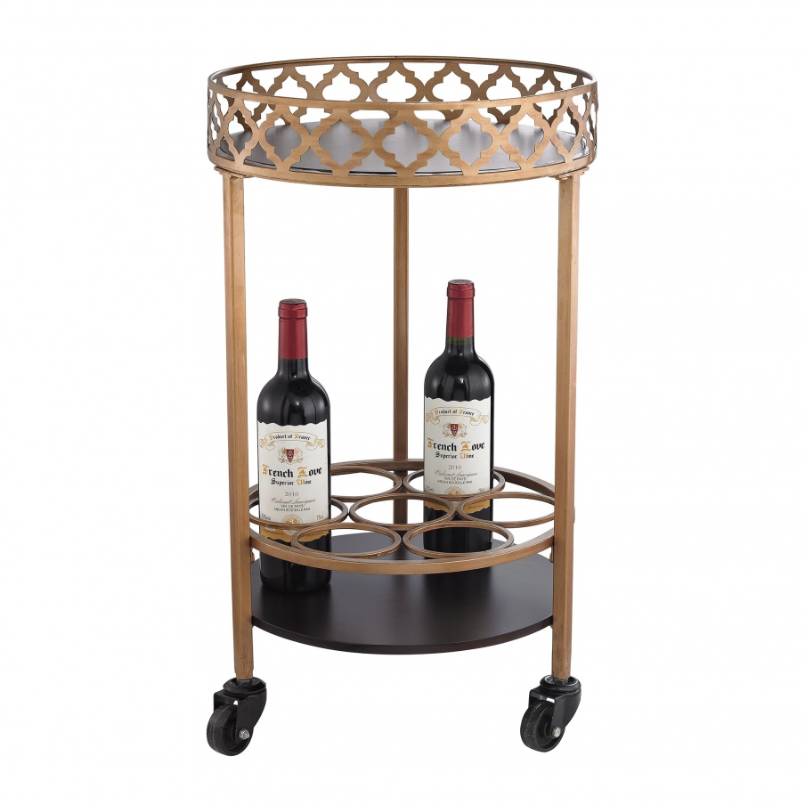 Tisch сервировочный (Beistelltisch) Circular Quatrefoil Bar Cart Sterling